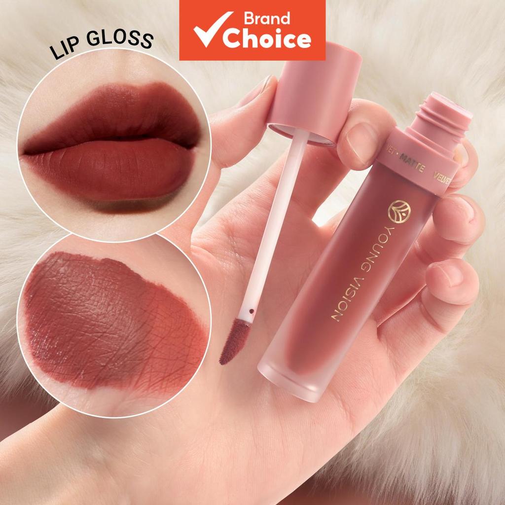 YOUNG VISION ลิปสติกเนื้อกํามะหยี่แบบ Soft Mist ปริมาณ 7.6 มล. กันน้ํา ไม่ติดแก้ว มี 8 เฉดสีให้เลือก