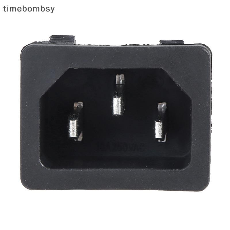 (เวลา) AC Soet 3 Pin 250V Roer Switch 10A Inlet Plug Connector Soet Mount (TH)