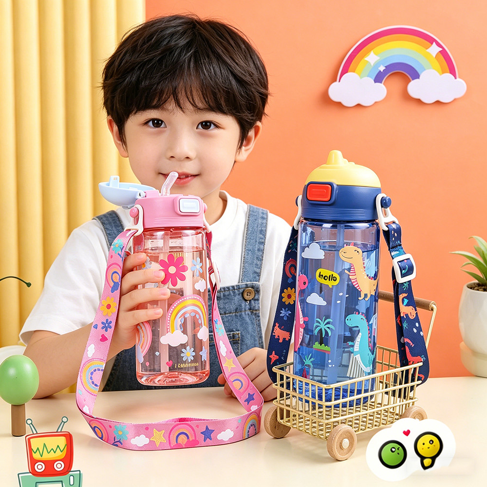 Baby Cup Kettle พร้อมพวยซิลิโคนพร้อมการออกแบบแวววาว Flip-it Bolt Cup (20oz/600ml)