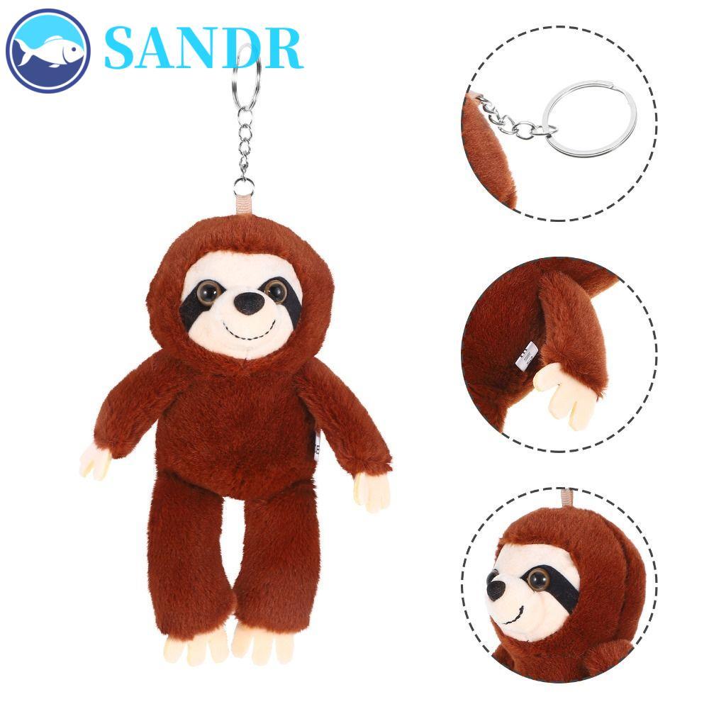 SANDR Sloth จี้ขนาดเล็ก,ตุ๊กตาสัตว์ตุ๊กตานุ่มตุ๊กตา Sloth พวงกุญแจ,น่ารักจําลองตาโตกระเป๋า Charm Slo
