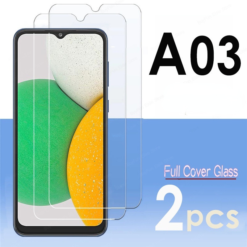 2 pcs กระจกนิรภัยสําหรับ Samsung A23 A13 A73 5G ป้องกันหน้าจอสําหรับ Samsung Galaxy A03S A03 Core กร