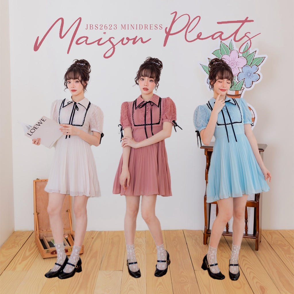 #JBS2623 Maison Pleats Minidress Joobs studio