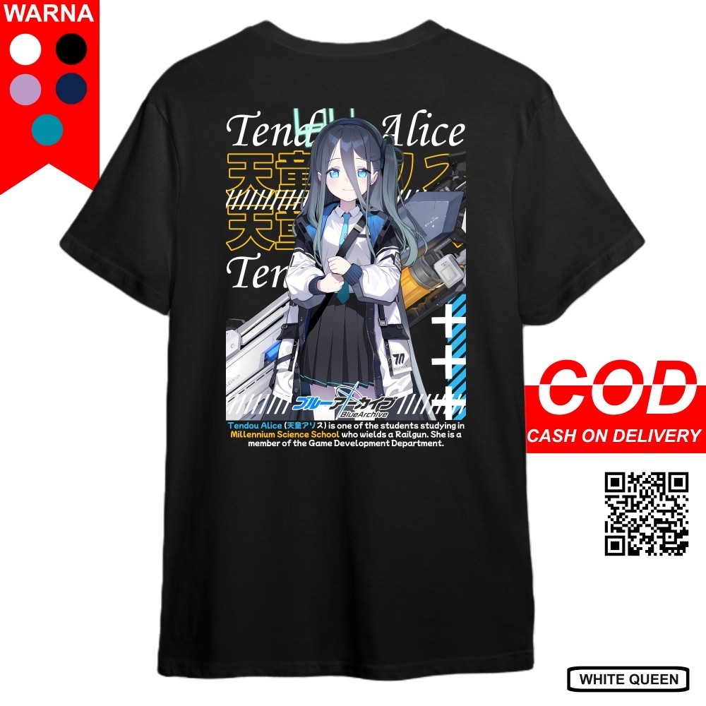 ALICE BLUE ARCHIVE T-SHIRT - ARS DISTRO เสื้อยืดสําหรับผู้ชายและผู้หญิง BLUE ARCHIVE ANIME & GAME เส