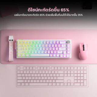iwachi คีย์บอร์ด FURYCUBE V68 ไฟRGB White Switches 68 Keys แบบมีสาย Gaming Mechanical