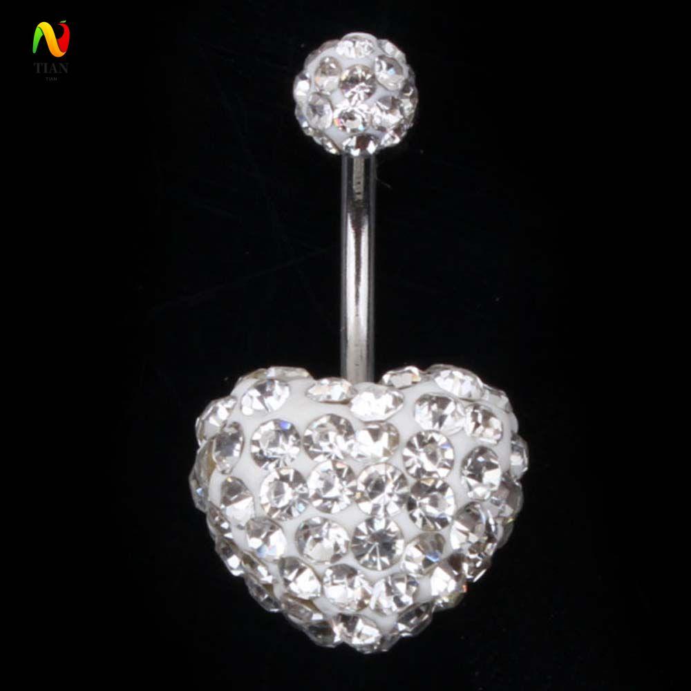 INQUIRY IMPACT Umbilical แหวนสําหรับผู้หญิงแฟชั่นรูปหัวใจ Navel Piercing