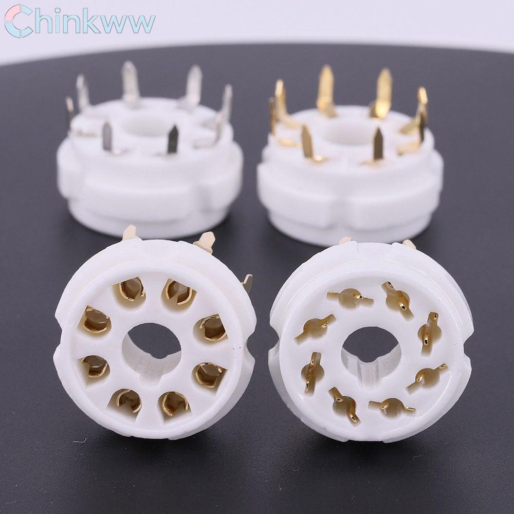 CHINKTH 1 ชิ้นฐานวาล์ว, DIY 8Pin K8A ซ็อกเก็ตหลอดเซรามิค, ทนทาน Tin-Plated Octal GZC8-Y GZC8-Y-2 PCB