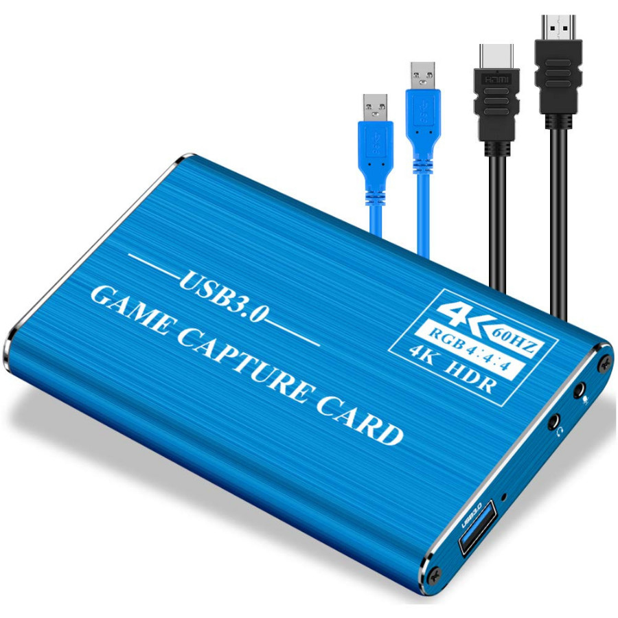 Game Capture Card เกมการ์ด สำหรับไลฟ์สตีม HDMIเป็นUSB3.0 4K60FPS การ์ดจับภาพวิดีโอ Windows  OSX