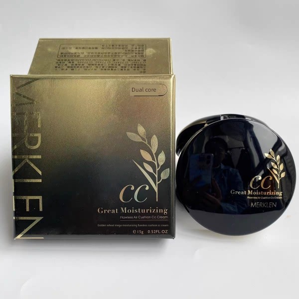 พัฟคุชชั่น พัฟ Merkaren Snail Cushion bb Cream Golden Wheat Giant Moisturizing Flawless Cushion CC C
