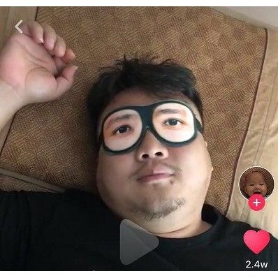 ผ้าปิดตา eye mask Tik Tok สไตล์เดียวกัน Yang Ike Eye Mask Real Eye Mask Kerr Creative Funny Eye Mask
