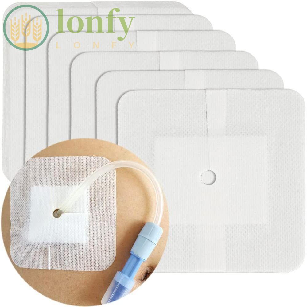 LONFY 10 ชิ้นแผ่นหลอดให้อาหาร, ผ้าพันแผลแผล Peritoneal ฟอกไตหน้าอกสวนปก, อุปกรณ์ไตทนทาน Gtube อุปกรณ