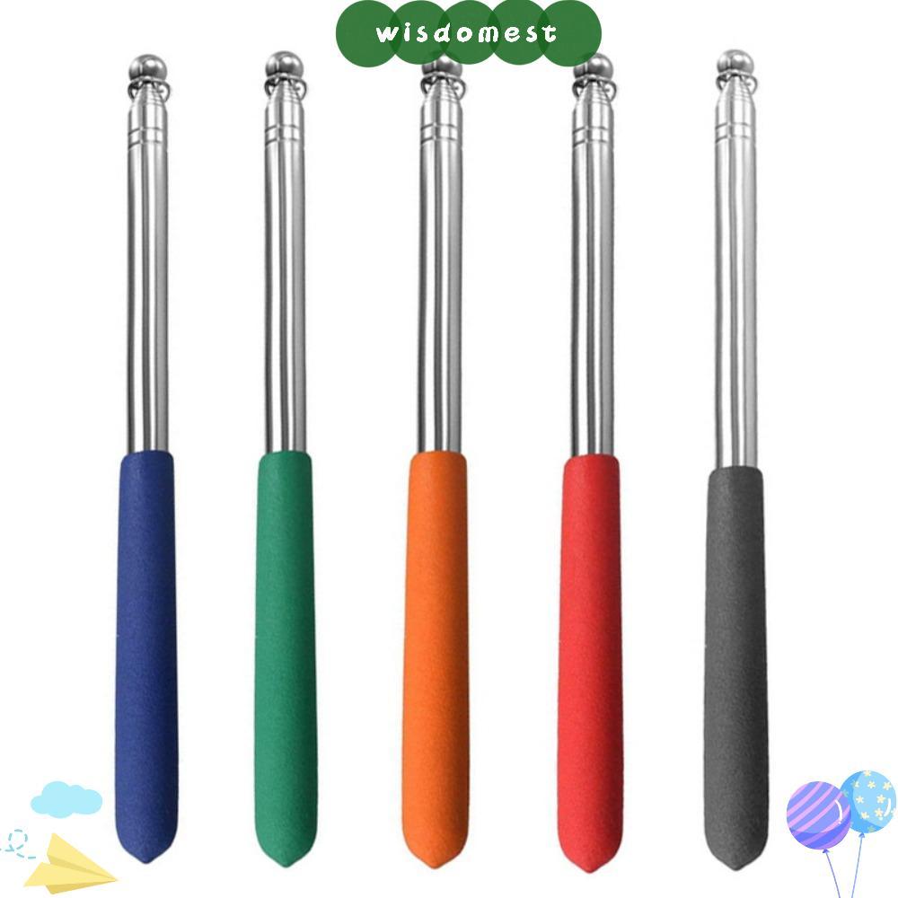 WISDOMEST เสาธงขยายได้ 2 ชิ้น, สแตนเลสฟองน้ํา Handle เสาธง telescopic แบบพกพา 1/1.6 เมตร Teacher Poi