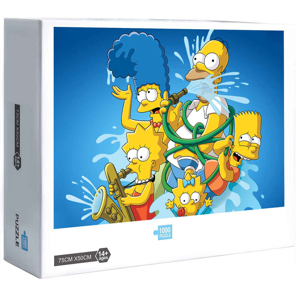 ใหม่ Marge Simpson Homer Simpson Lisa Simpson 300 500 1000 ชิ้นจิ๊กซอว์ปริศนาตกแต่งบ้านเกมของขวัญ W