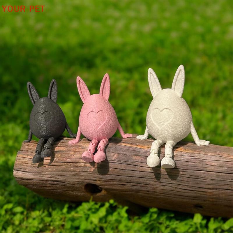 YOUR 3D อีสเตอร์กระต่ายไข่รุ่น Movable Joints ไข่เครื่องประดับ Articulated ไข่รูปปั้น Home Office De