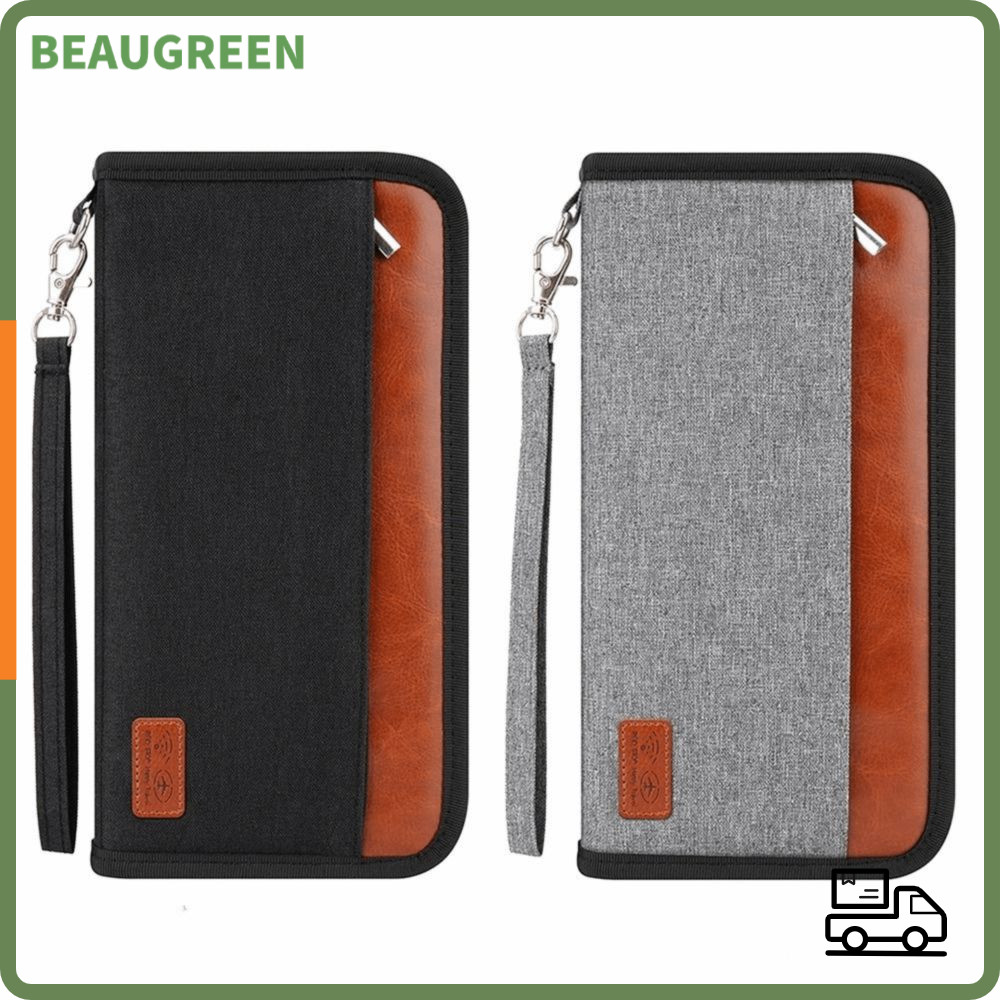 BEAUGREEN Travel Wallet ทนทาน RFID Blocker Family ID Card Holder