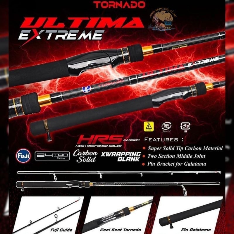 Tornado Ultima Extreme Fishing Rod 168 ซม.180 ซม.24T HRS Xwrap Blank Hi-Carbon Solid Tip