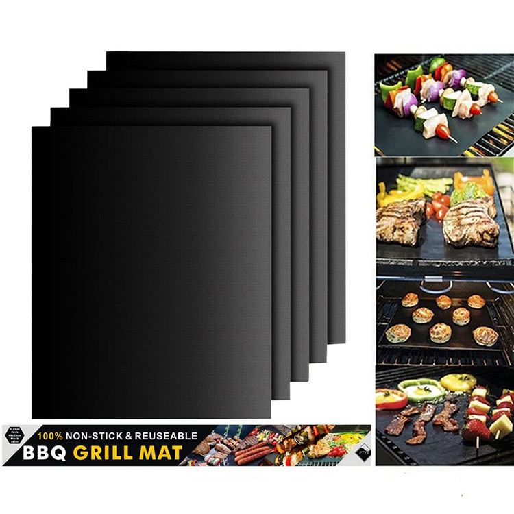 แผ่นรองย่าง BBQ PTFE Teflon ไม่ติดอาหาร ทนความร้อน สำหรับย่างกลางแจ้ง+เตาอบ