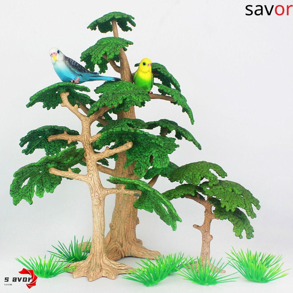 CHROM จําลอง Cypress, Cypress Pine Trees Coconut Trees,ของเล่นเด็กพลาสติกMini Vivid Landscape Treeรุ