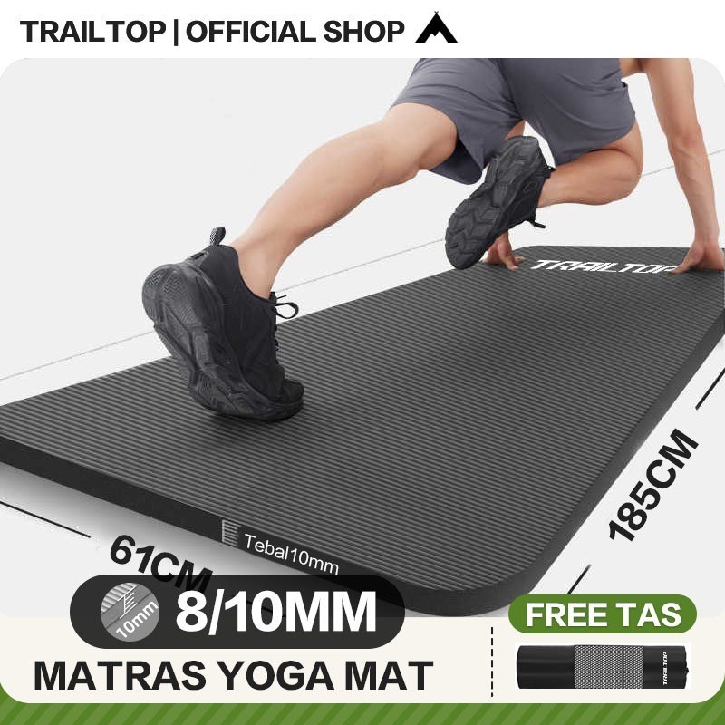 1SMG TrailTop NBR เสื่อโยคะเสื่อโยคะกันลื่นพรมกีฬาหนา 8-10 มม.