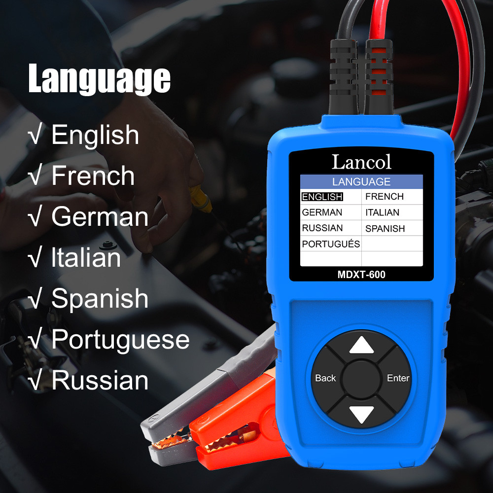 พร้อมส่ง Lancol MDXT600 เครื่องทดสอบแบตเตอรี่รถยนต์ 12V CCA Meter TFT หน้าจอ LCD 40-2000 CCA เครื่อง