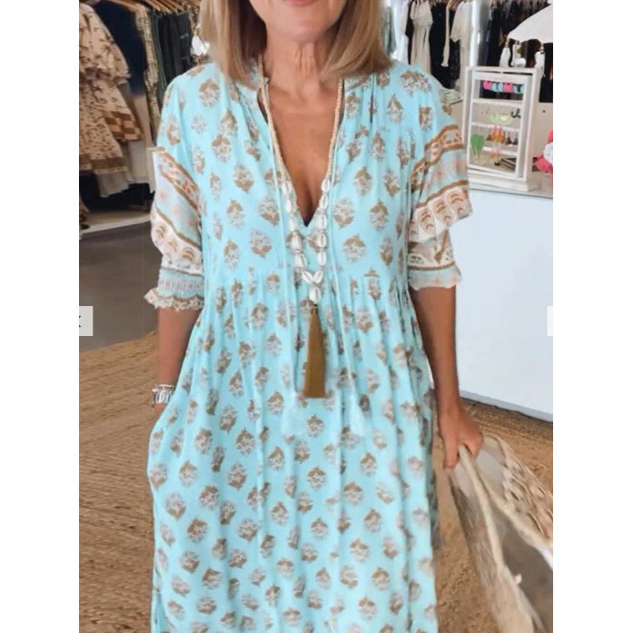 VSummer New Bohemian คอวี Fashion Printgood summer