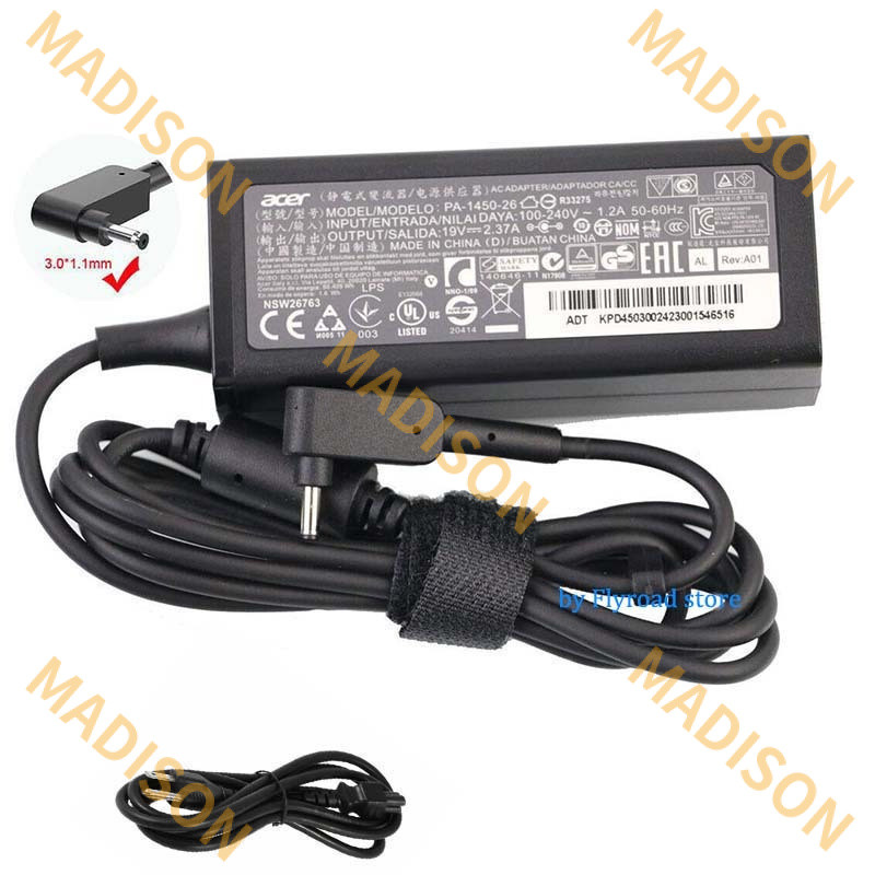 อะแดปเตอร์ 19V 45W ดั้งเดิมสําหรับ Acer Aspire 3 A315-24P แล็ปท็อป A315-23 A315-33 Power Charger