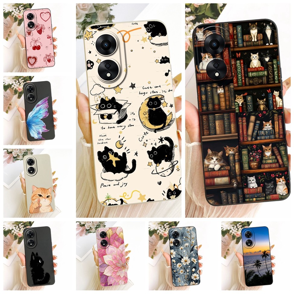 Oppo A58 5G ปลอก Oppo A58X ฝาครอบ PHJ110 แฟชั่นการ์ตูนน่ารักตลกทาสีซิลิโคนเคสโทรศัพท์