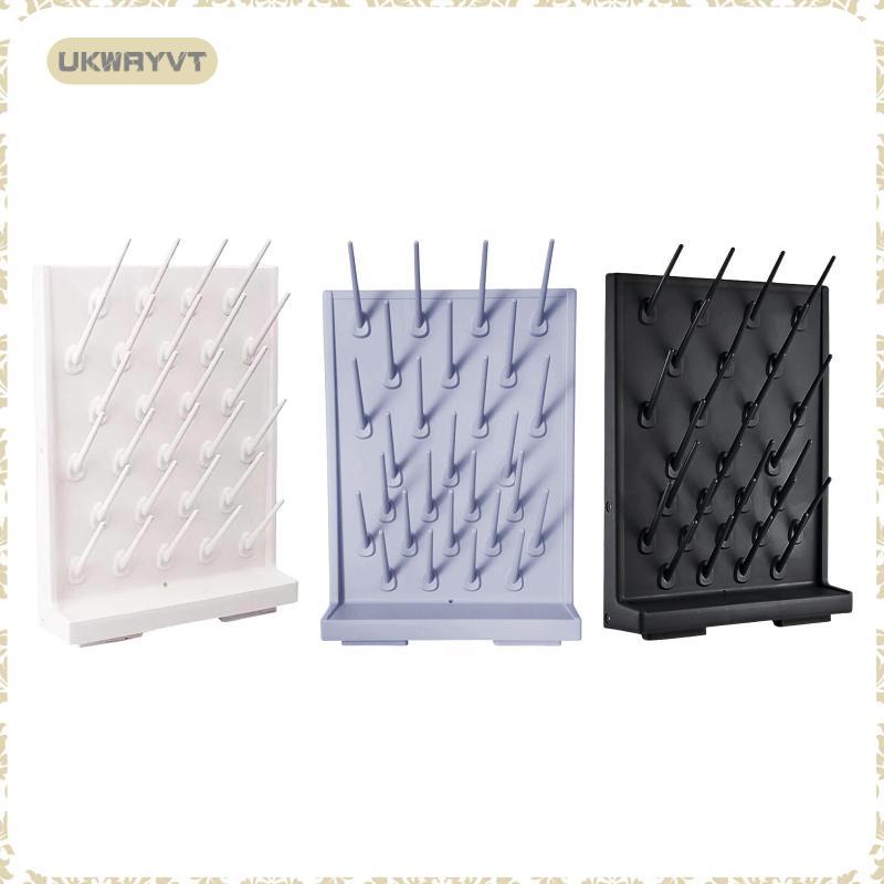 [ukwryvt] 27 หมุด Lab Glassware ขวดราวตากผ้าวัสดุ PP ติดผนังน้ําหนักเบาหรือ
