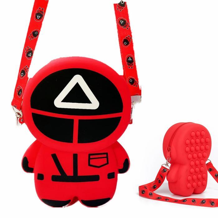MERAH ACC =ita21_mall= Best Quality Bubble Bag POP IT Squid Game Red HP Bag Angpao Bag กระเป๋าสะพายเ
