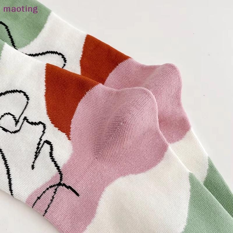 [เหมา] 1คู่แฟชั่นภาพวาดสีน้ํามันศิลปะพิมพ์อ่อนนุ่มระบายอากาศถุงเท้าสบายๆการ์ตูนที่สง่างามกราฟฟิตีผู้หญิงถุงเท้าหลอด[] - รูปที่ 2