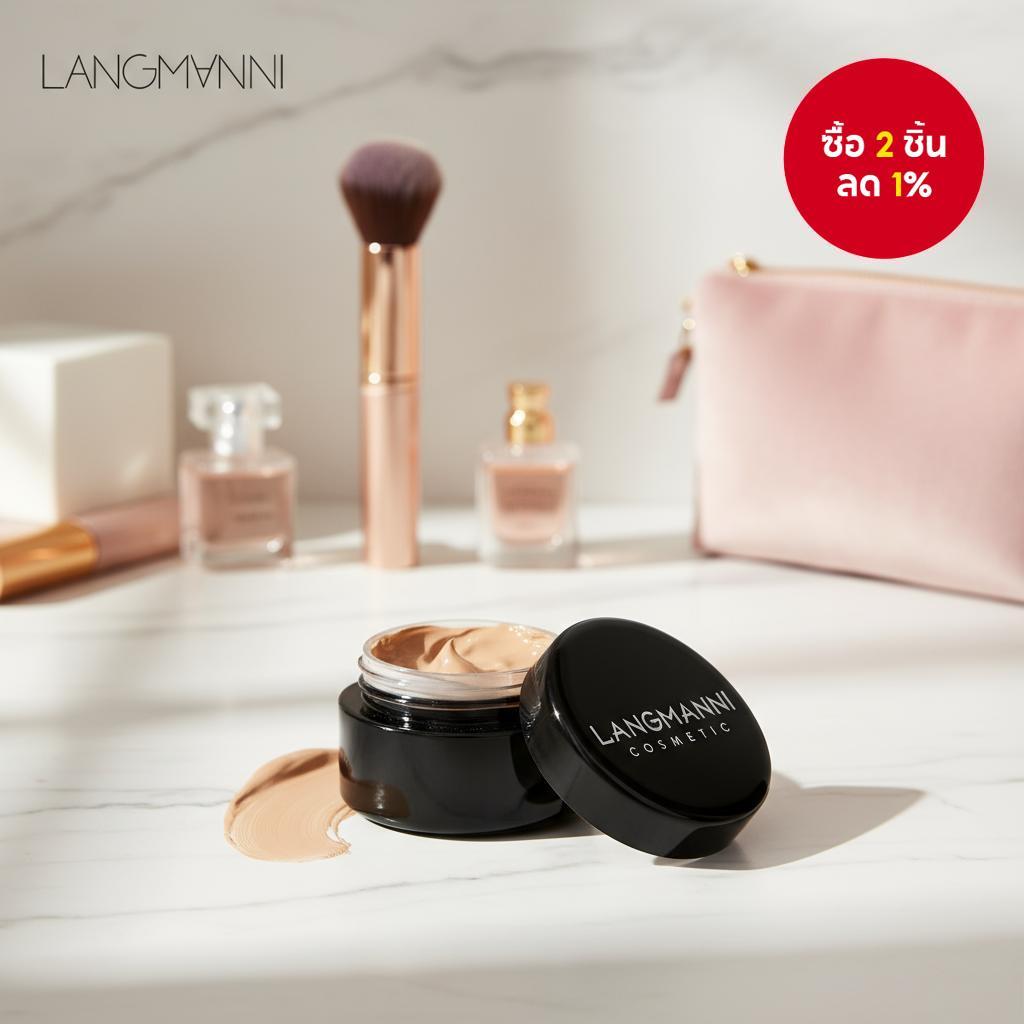 LANGMANNI 1PC รองพื้นและคอนซีลเลอร์ - ปกปิดเต็ม, เนื้อแมตต์, กันน้ํา; ให้ความชุ่มชื้น, ปรับผิวกระจ่า