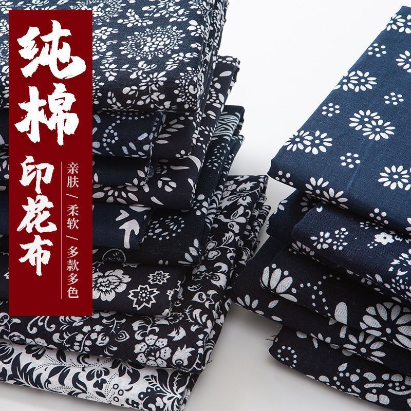 新款印花新款纯棉黑料手工棉白料蓝花青花布中中中中中国中大布风桌布帘Wuzhen สีฟ้าพิมพ์ผ้าทําด้วยมือผ้าฝ้ายแท้ผ้าบาติกผ้า tjkl20251229