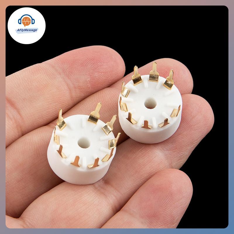 AFl 5 ชิ้นเซรามิค 9pin B9A PCB Mount Tube Socket 12AX7 12AT7 Hifi Audio Vintage AMP TH