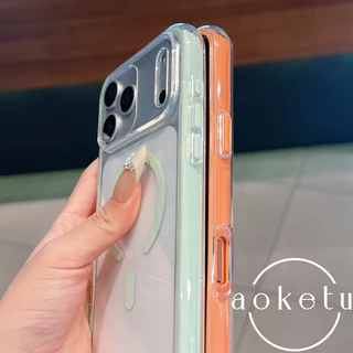 เหมาะสําหรับ ไอโฟน 17 โปรแม็กซ์ เคสโทรศัพท์ถุงลมนิรภัย 2-ใน-1 แม่เหล็กดูด แอปเปิล 17 โปร่งใสรวมทุกอย่าง 16มือโปร ง่าย 15.00 น. ขอบหนา 14/13 ป้องกันการตกฝาครอบนุ