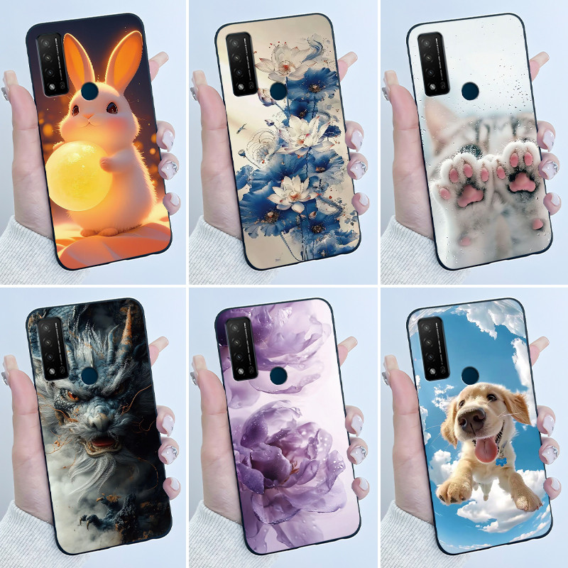 ปลอกสําหรับ TCL 20 R 5G T767H 20R 5G กรณีความงามหรูหราน่ารัก Cool ชายหญิงสีดํา Matte Soft TPU ซิลิโคนกันกระแทกปกหลัง