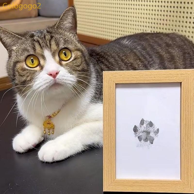 Cologogo2 Pet Paws ชุดการพิมพ์สําหรับสุนัขและแมวที่ปลอดภัยและแห้งเร็วพิมพ์ Pad และกระดาษพิมพ์หนา 2 ช