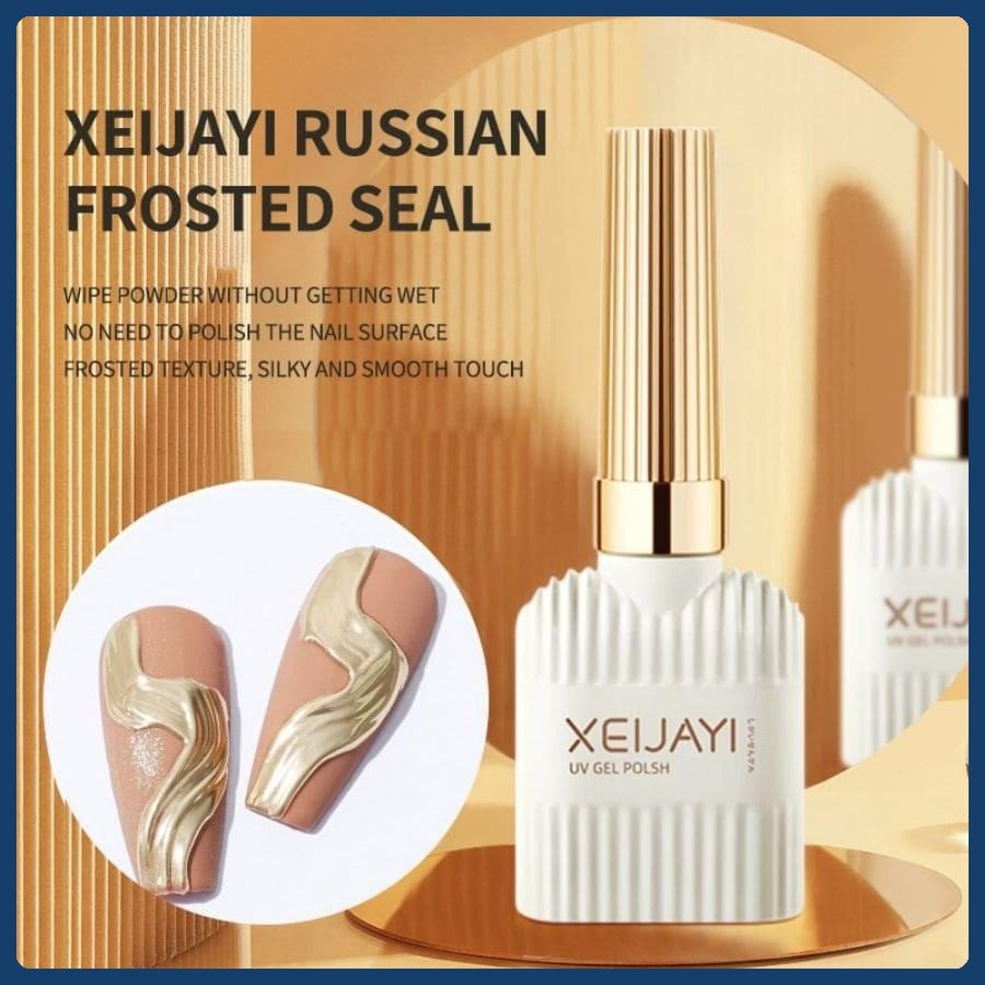 เจลรัสเซียขัดผง ท็อปด้านขัดผงกระจก ขวดสีเหลือง ไม่ทำให้ผงขัดเลอะ Russian Matte Top Coat สีเจลทาเล็บ