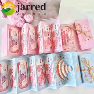 JARRED ซองจดหมายสีแดงวันเกิดพับ, 3 D Pop-Up บรรจุภัณฑ์แบบดั้…