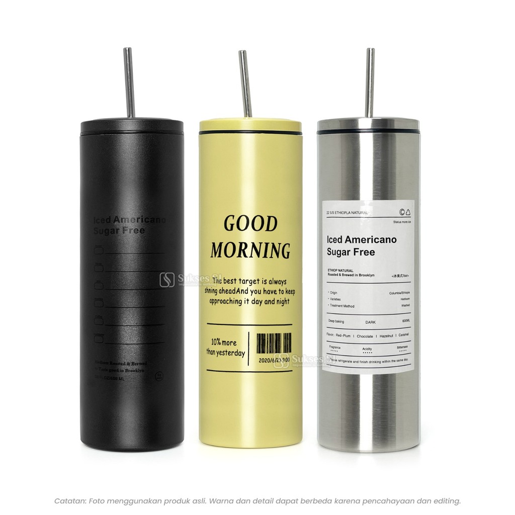 Americano Long Tumbler พร้อมหลอดสแตนเลส / Americano Long 600ML