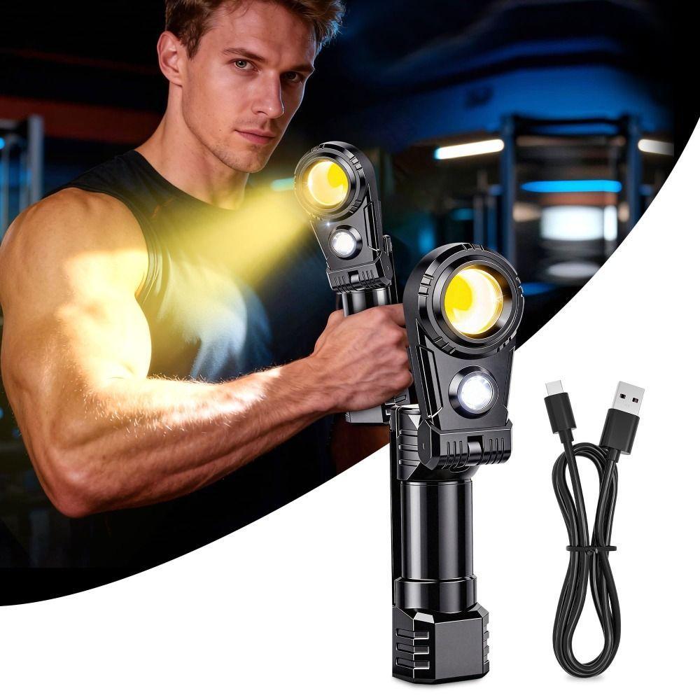 CYBER Gym Lamp, ไฟแม่เหล็กอเนกประสงค์แหล่งกําเนิดแสง 2 สี, ฐานแม่เหล็กวางตัว 180° ไฟหน้าแบบพับได้แบบ