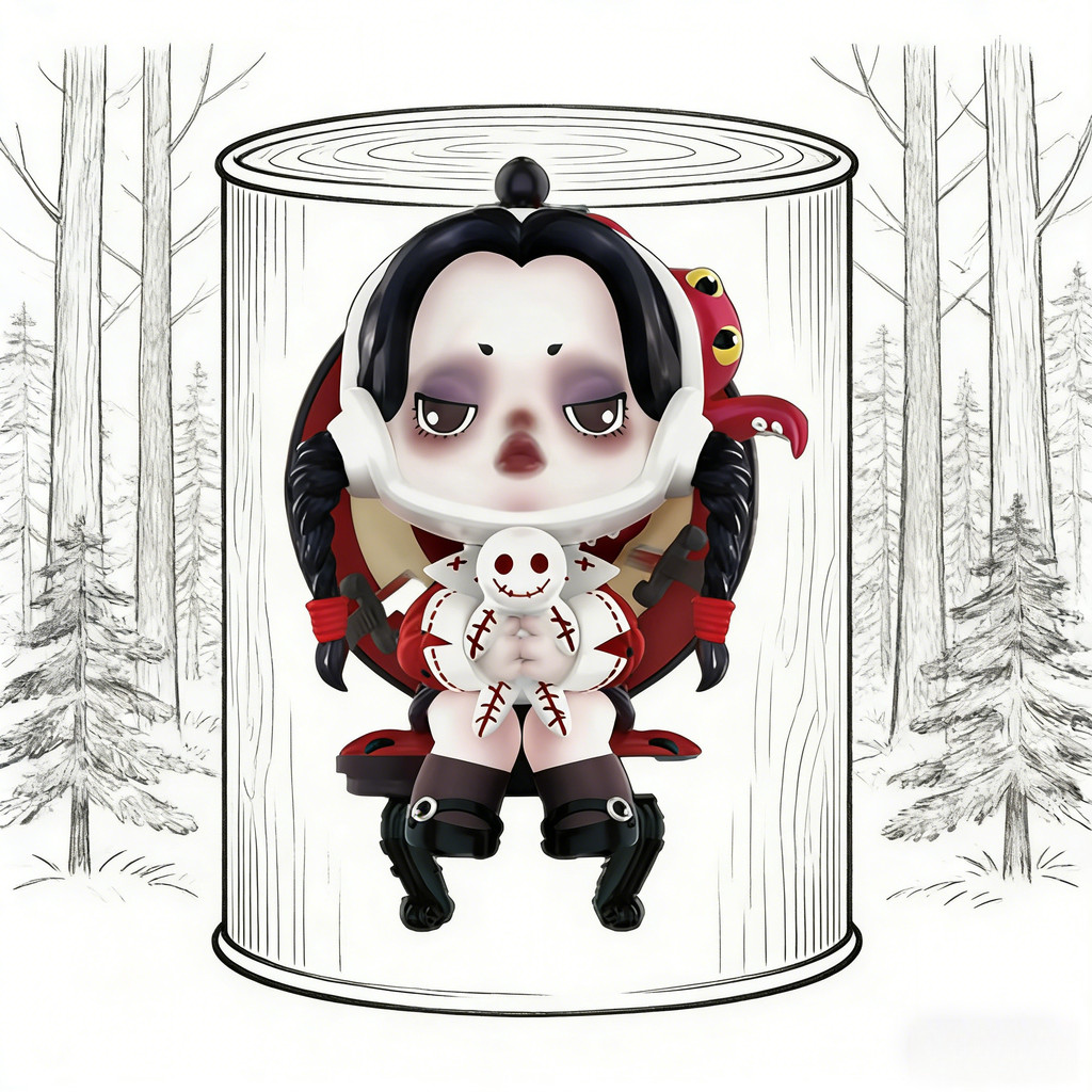 [ความลับ] POPMART SKULLPANDA Adams Family Series Jewelry Mystery Box Gift อินเทรนด์เล่น