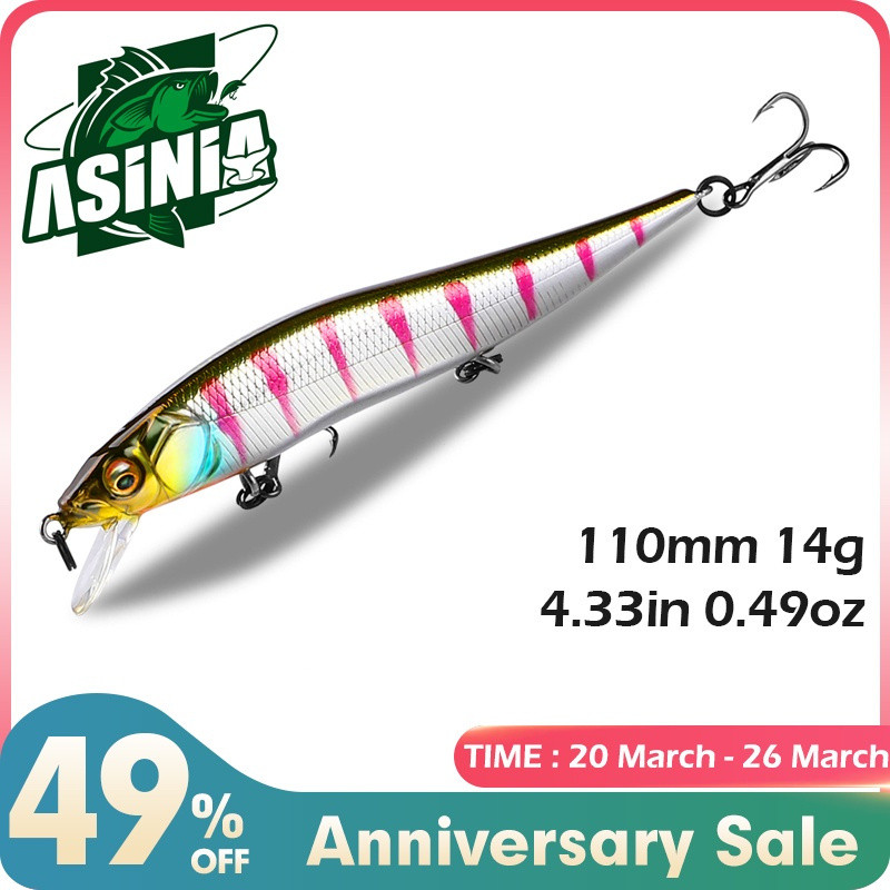 ASINIA 11 ซม.14g SP Dive 1.5m Professional Minnow Wobbler เหยื่อตกปลาคุณภาพ Jerkbaits เหยื่อประดิษฐ์ Predator Tackles