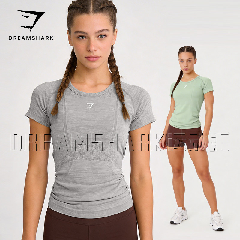 GYMSHARK เสื้อกีฬาสำหรับผู้หญิง ออกแบบ breathable และ quick dry สวมใส่สบายสำหรับการฝึกโยคะและการออกก