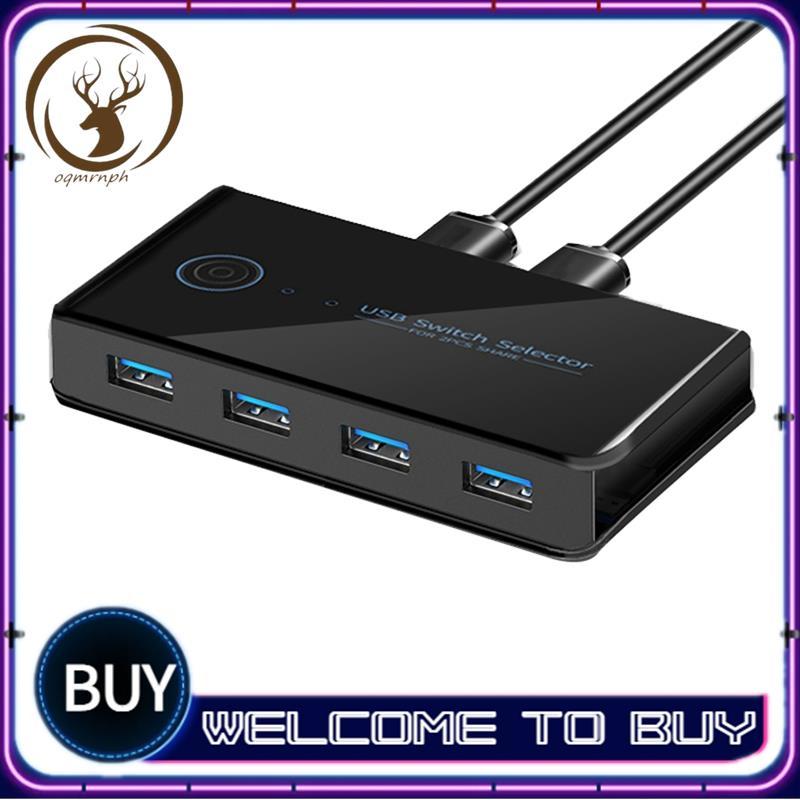 USB KVM Switch USB Shared Switcher 2 in 4 Out สําหรับแล็ปท็อปพีซีคีย์บอร์ดเมาส์เครื่องพิมพ์ USB Swit