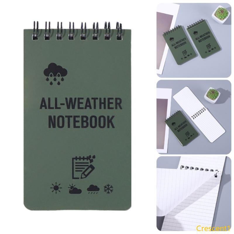 Crescent1 กระเป๋ากันน้ําโน้ตบุ๊คทุกสภาพอากาศเกลียว Notepad Field Note Pad เขียนฝน Notepad