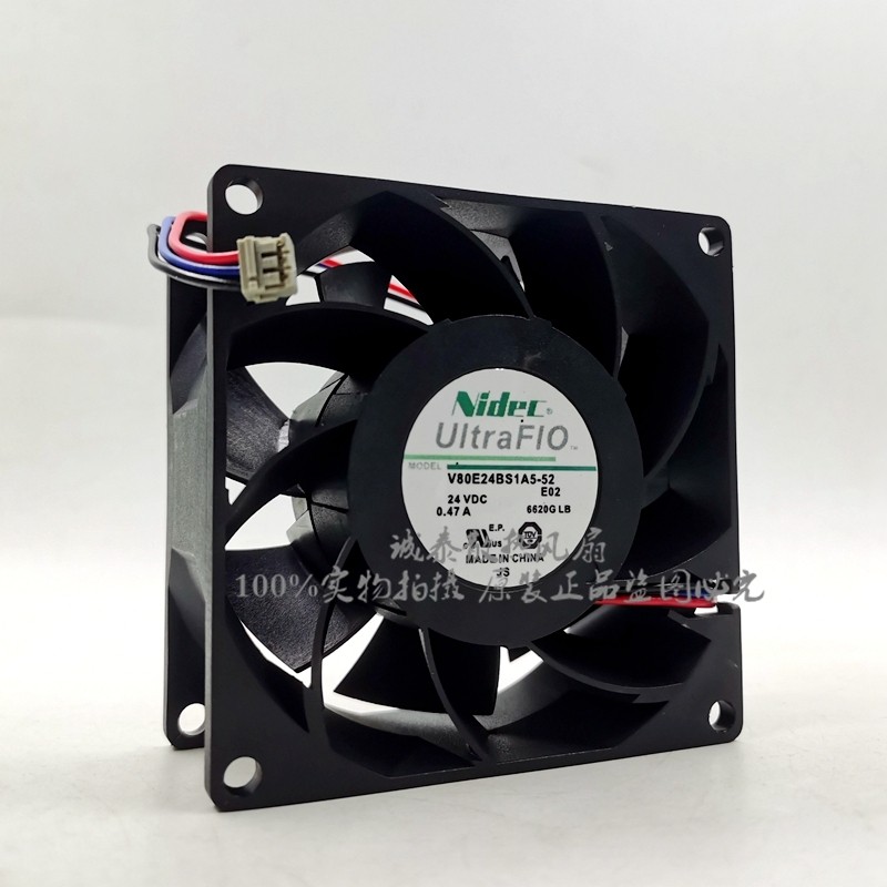 V80E24BS1A5-52 24V 0.47A อินเวอร์เตอร์ไดร์เวอร์พัดลมระบายความร้อน 80 * 80 * 38 มม.