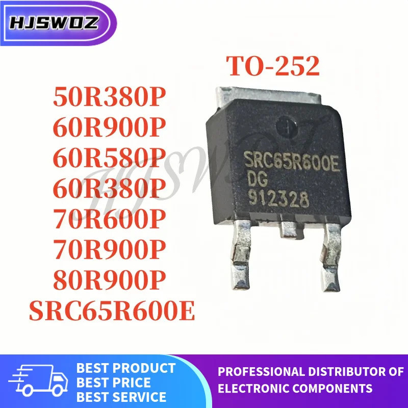 10PCS ยี่ห้อใหม่ 50R380P 80R900P 70R900P 70R600P 60R900P 60R580P 60R380P SRC65R600E TO-252 MOSFET ใน