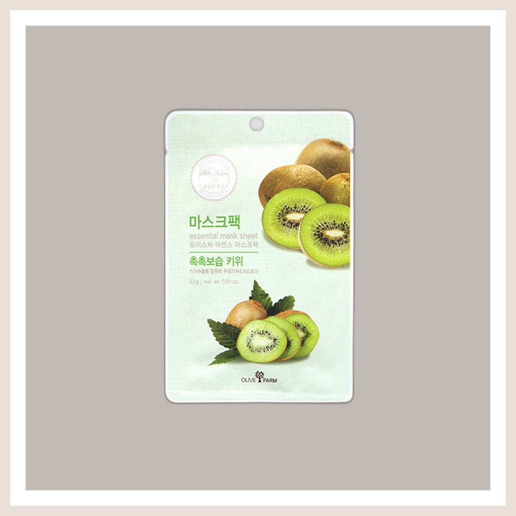 [daiso] Essential Mask Sheet Kiwi, 23g, 1pc / Korean Mask Sheet / Kiwi Essence / ของแท้ 100% by RÉLA