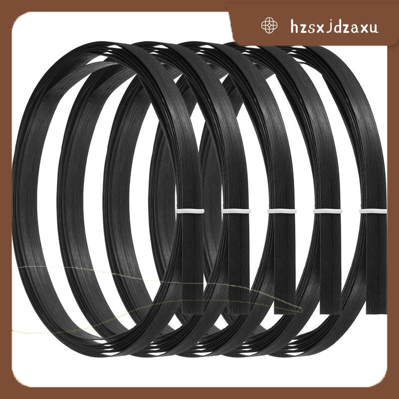 hzsxjdzaxuแถบไม้ไผ่สําหรับทอผ้า 7/16In X 10 Ft,5 แพ็คบางแบนหวายอ้อยสําหรับทําตะกร้างานฝีมือ DIY สีดํ