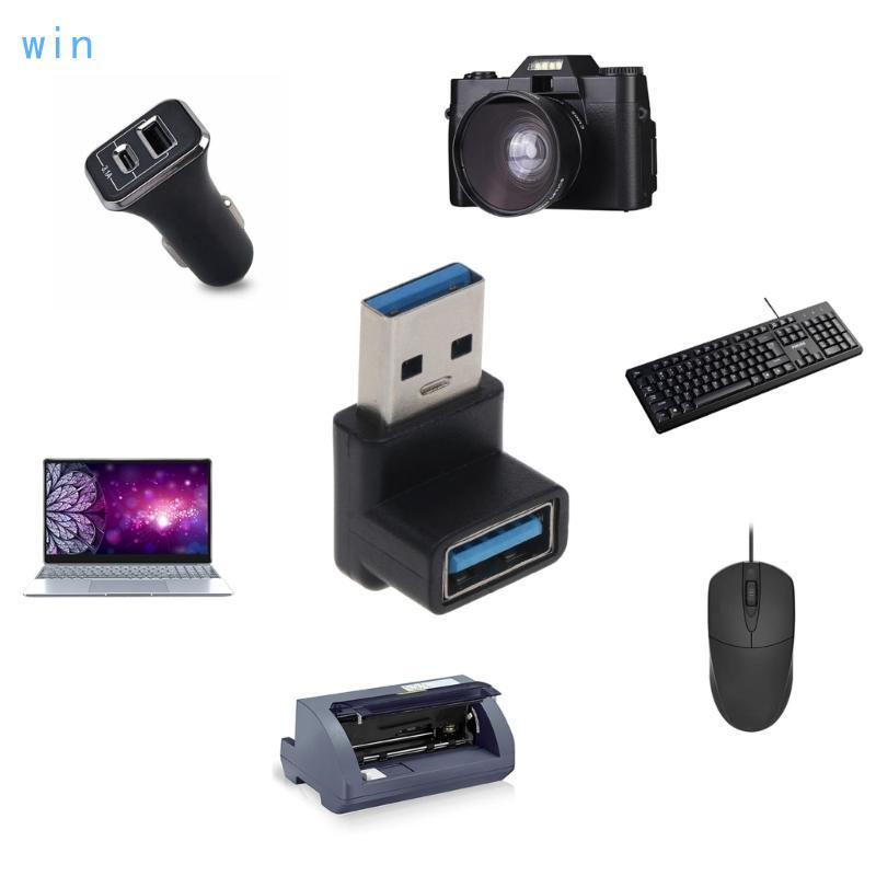 Win ใหม่ 90 องศา USB 3 0 A ปลั๊ก USB อะแดปเตอร์มุมชายกับหญิงหรือมุมขวา