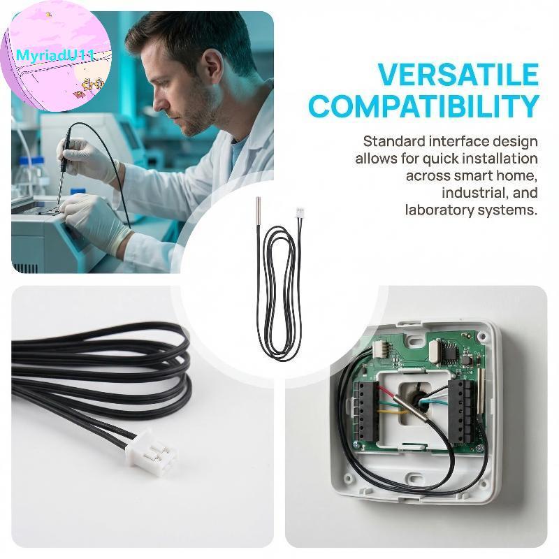 MyriadU NTC 0K Thermistor กันน้ํา Probe Cable Sensor เปอร์เซ็นต์ B3435 ความยาวกว้าง 05M 1M 2M 5M สํา